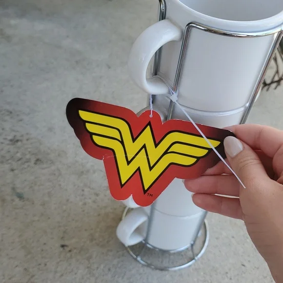 Marvel Wonder Woman Staking Mugs Set Of 4 New W Tag - Picture 6 of 8